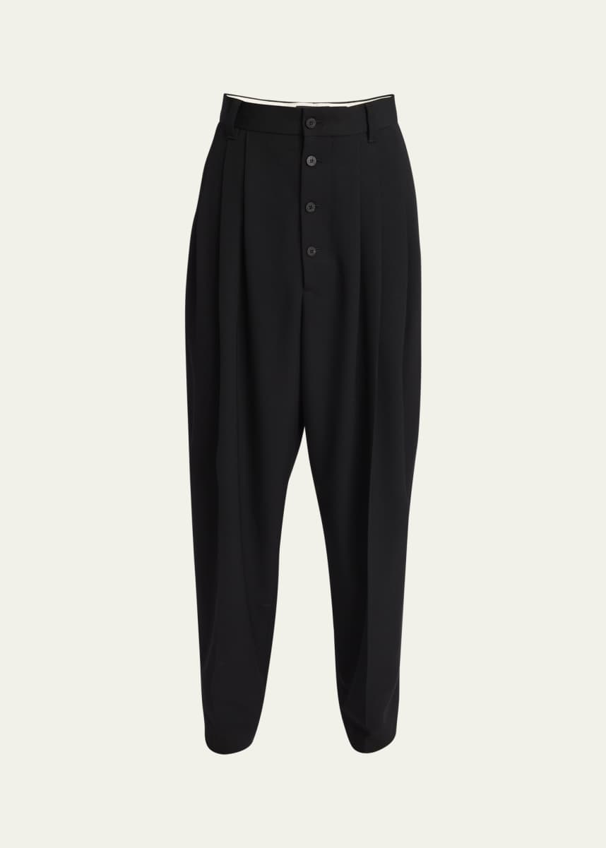Jacquemus Men's Le Pantalon Fernando Wool Pleated Pants