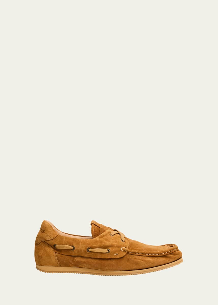Jacquemus Men's Les Batto Suede Boat Shoes