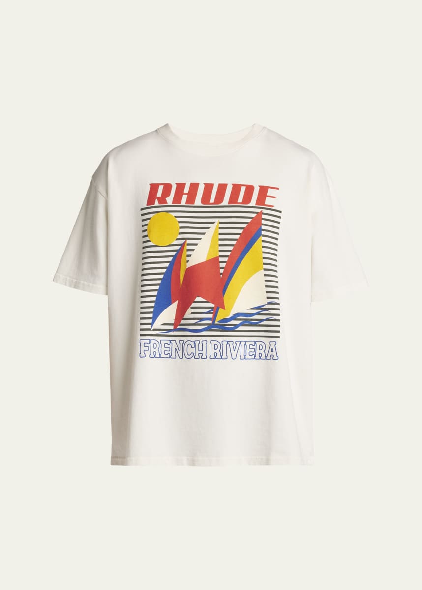 Rhude Men's Vintage Riviera Sailing-Print T-Shirt