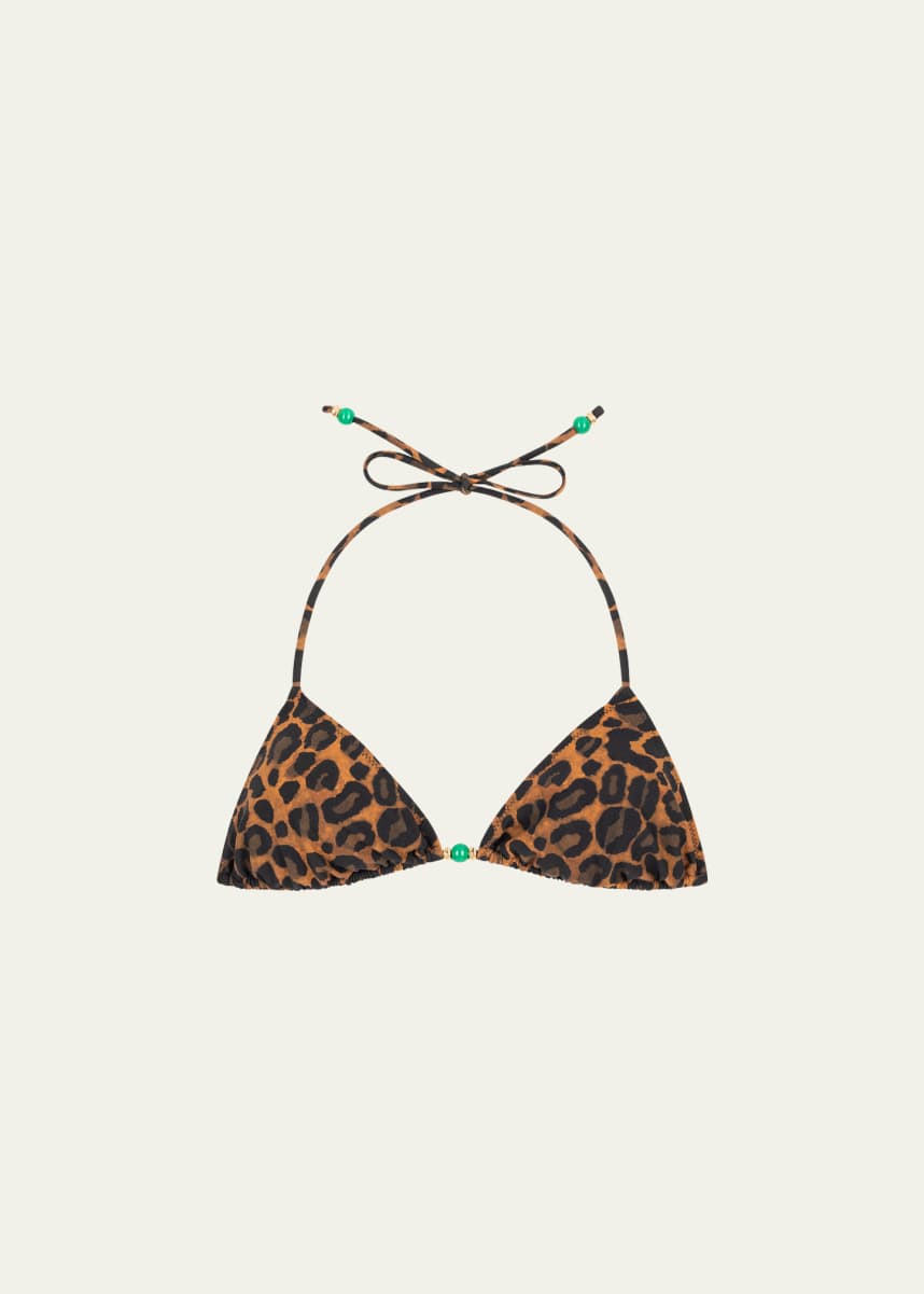 FISCH Leopard Petite Beads Bikini Top