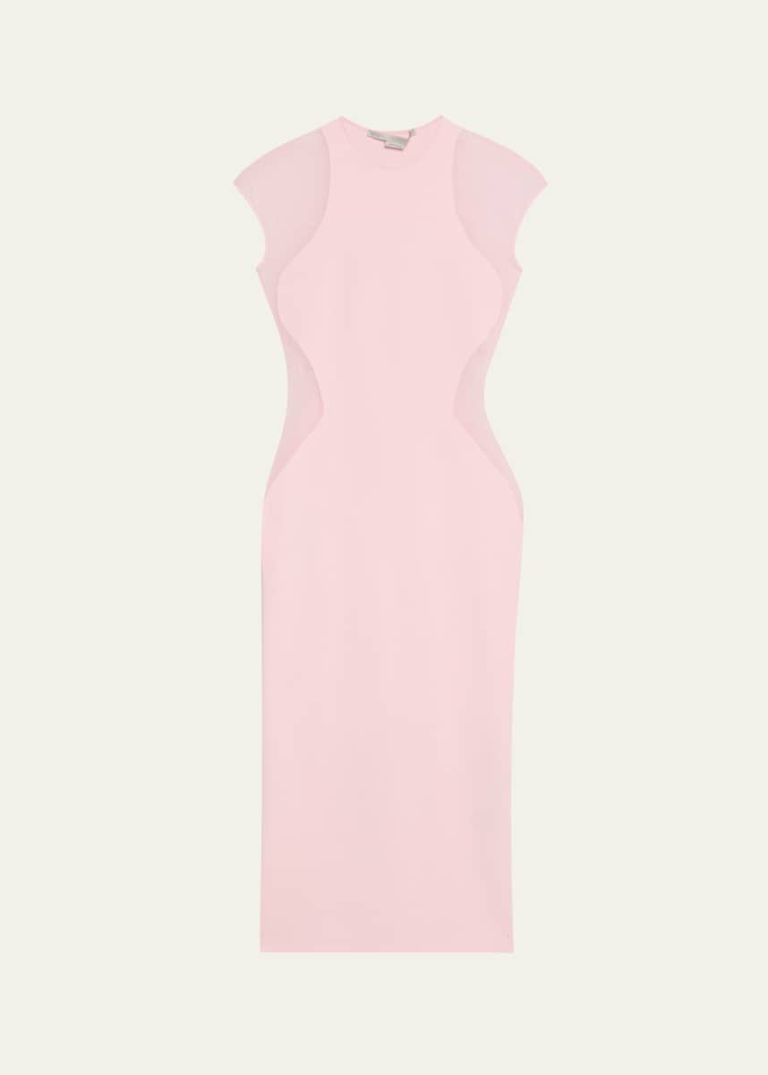 Stella McCartney Cap-Sleeve Compact Knit Miracle Midi Dress