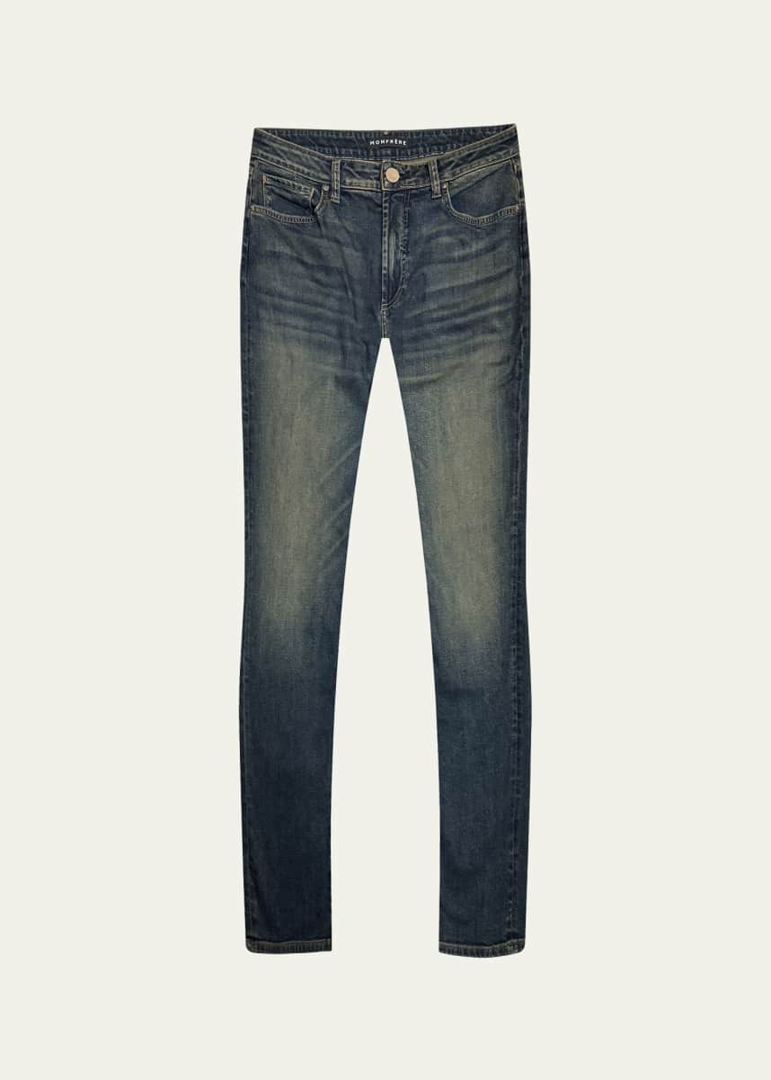 monfrere Men's Greyson Faded Dark-Wash Skinny Jeans