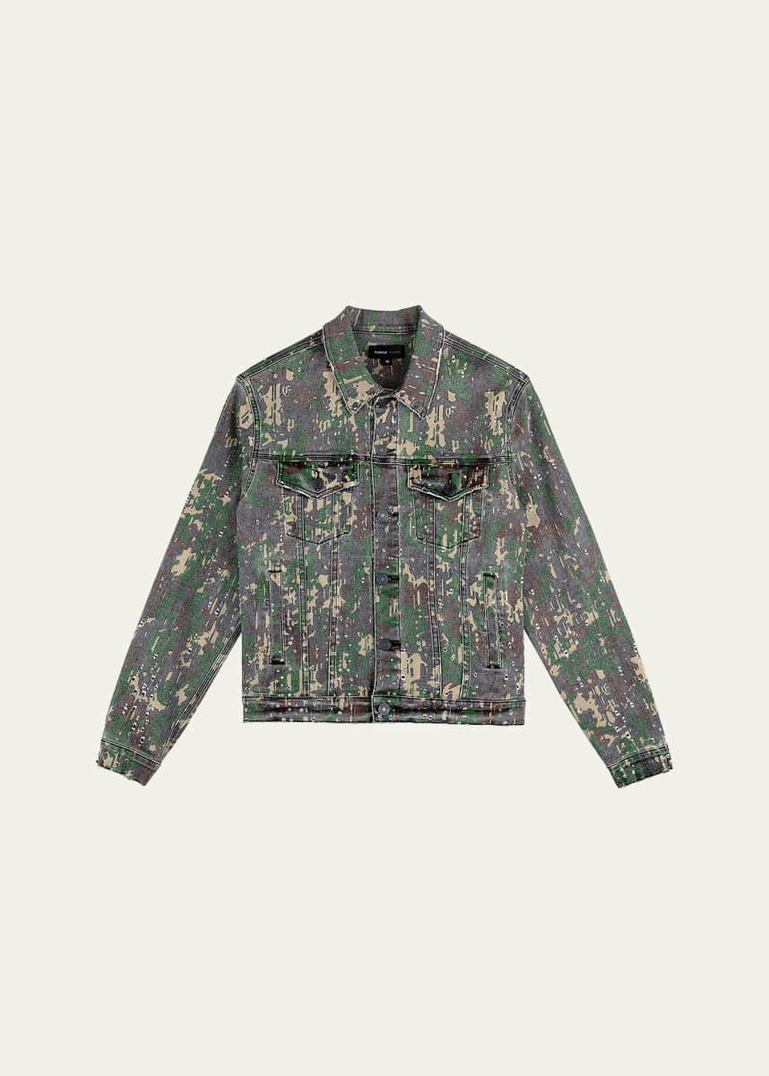 PURPLE Men's Camo Buckshot Trucker Jacket