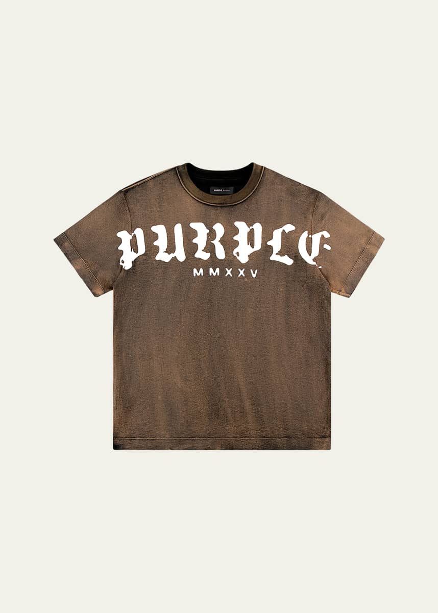 PURPLE Men's Textured Jersey Logo T-Shirt