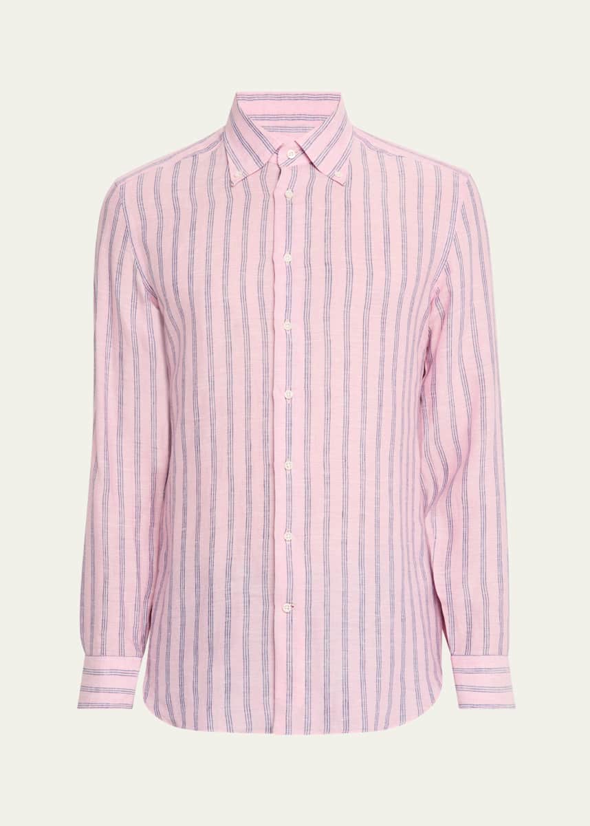 Bergdorf Goodman Men's Cotton Multi-Stripe Sport Shirt