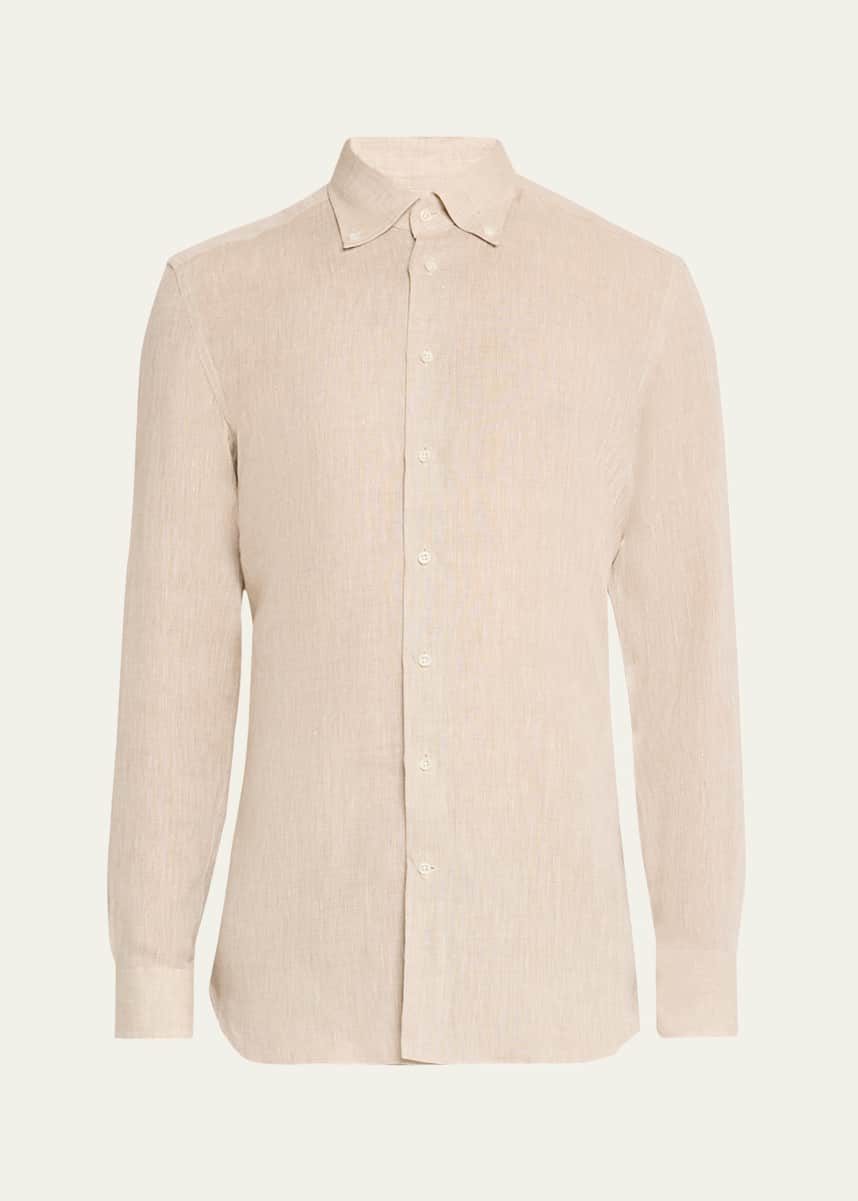 Emanuele Maffeis Men's Cotton Button-Collar Sport Shirt