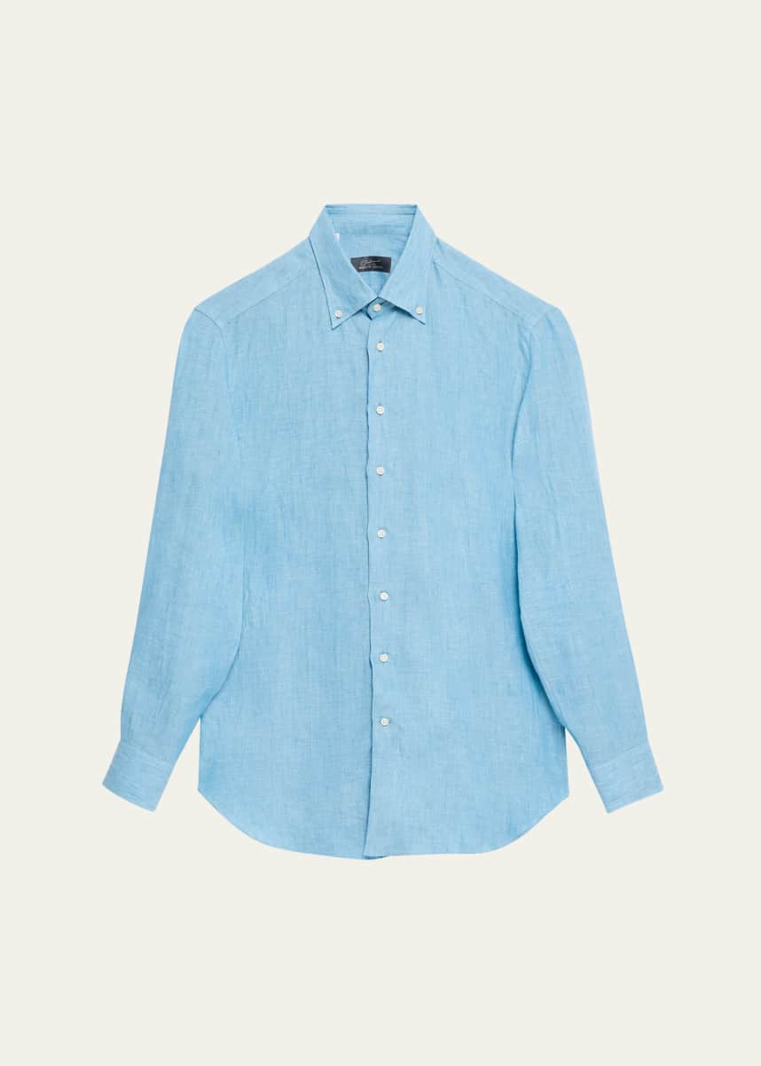 Emanuele Maffeis Men's Cotton Button-Collar Sport Shirt