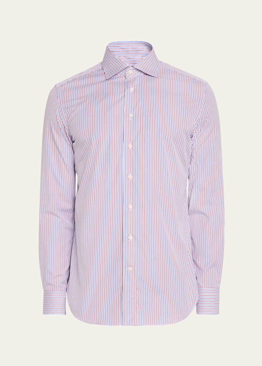 Bergdorf Goodman Men's Cotton Multi-Stripe Dress Shirt