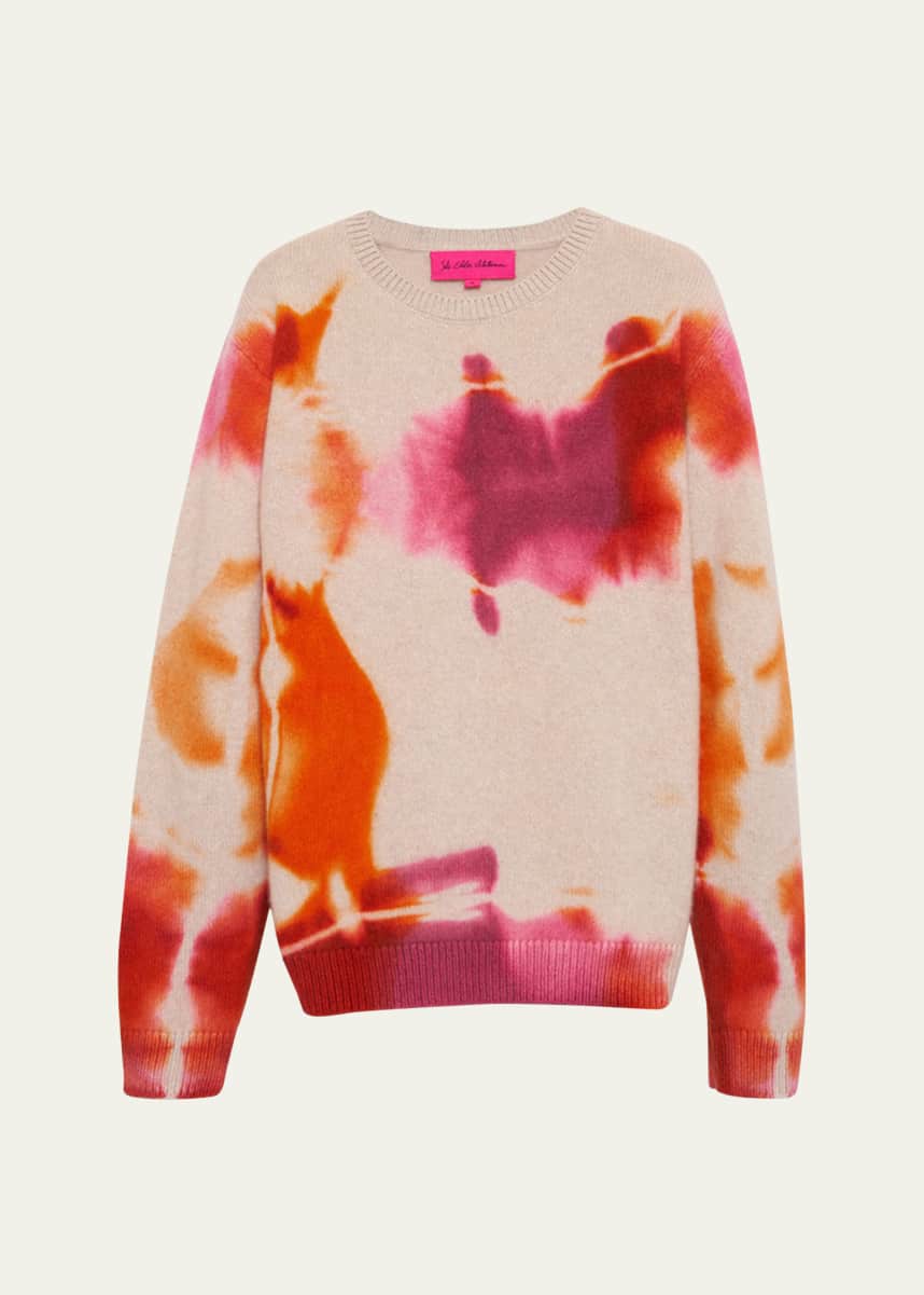 The Elder Statesman Rorschach Dyed Malibu Crew Cashmere Sweater