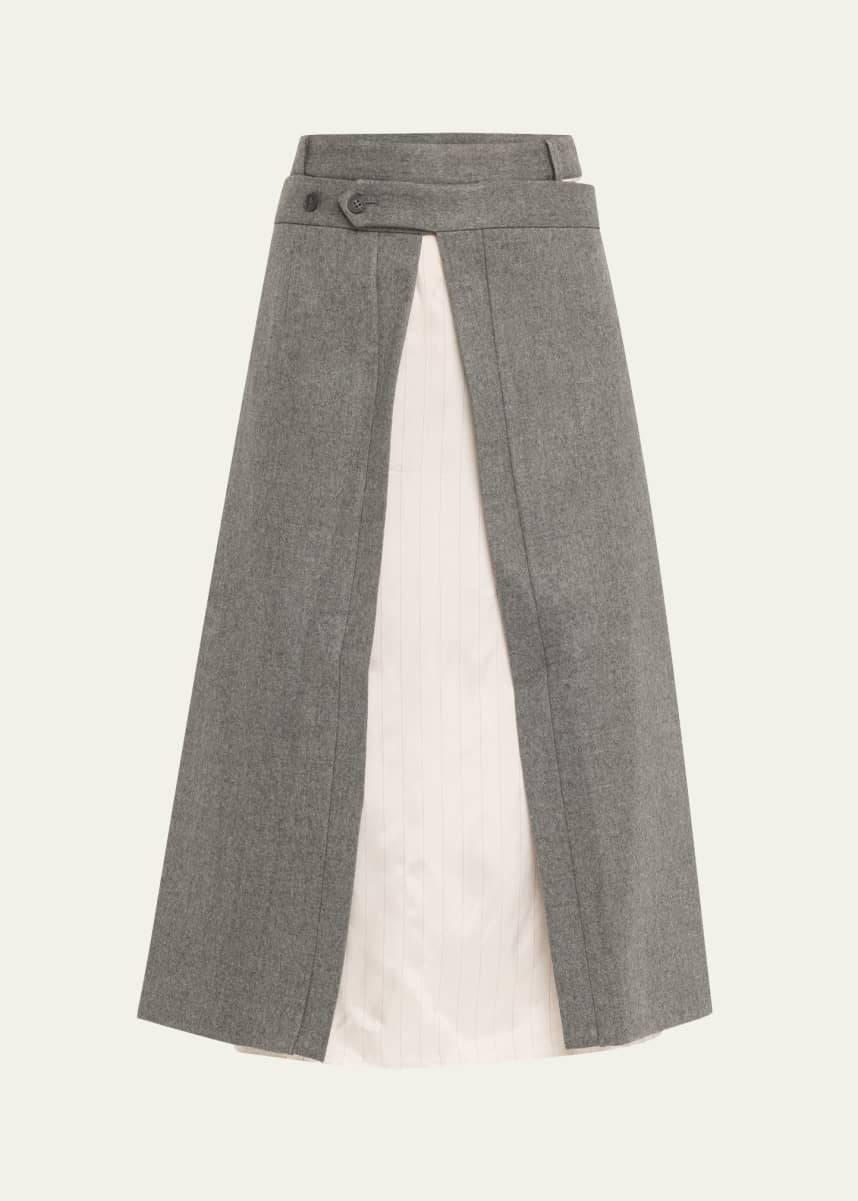 bettter Andes Apron Wool Midi Skirt