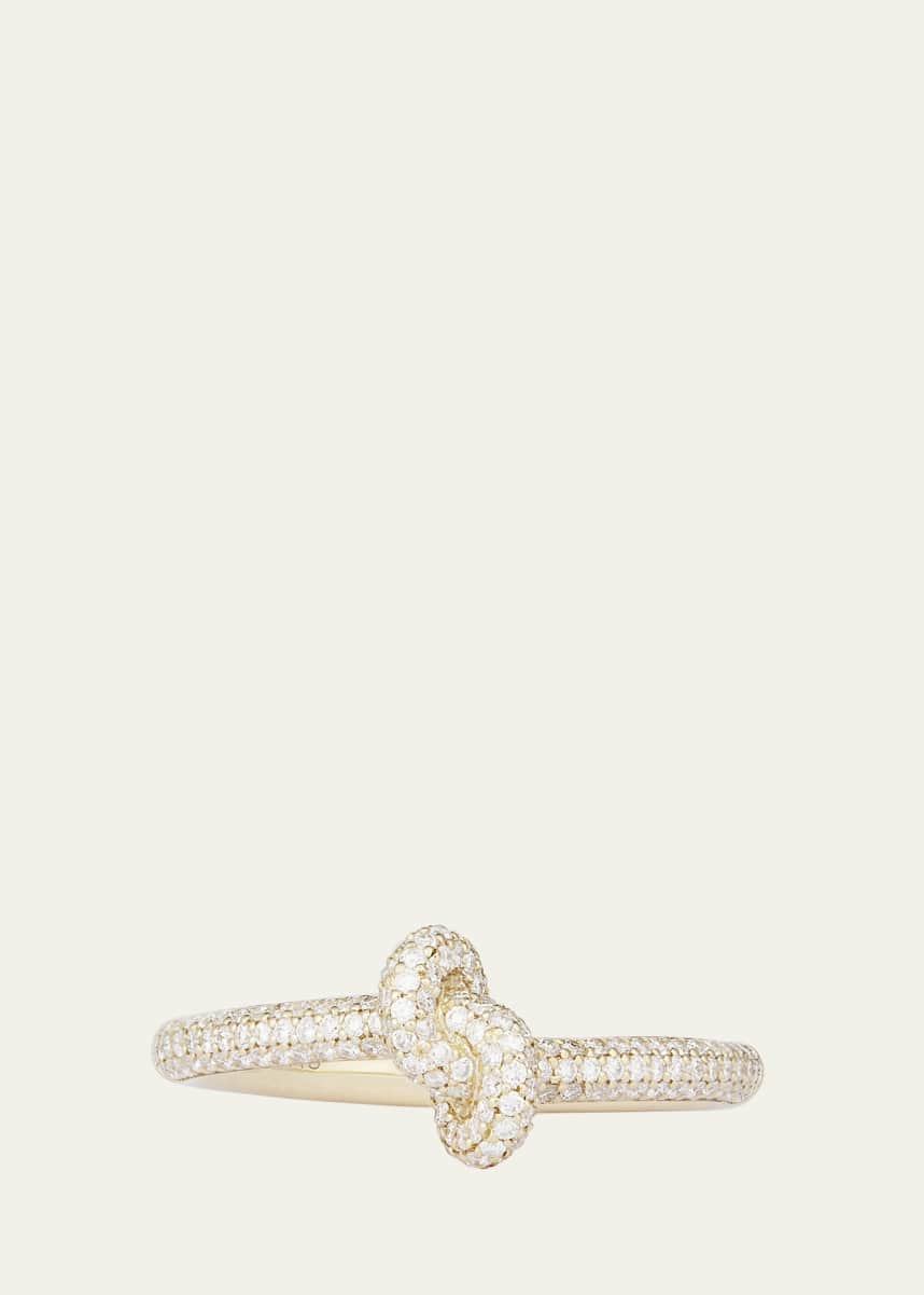 ENGELBERT 18K Yellow Gold The Legacy Knot Pave Ring, Mini