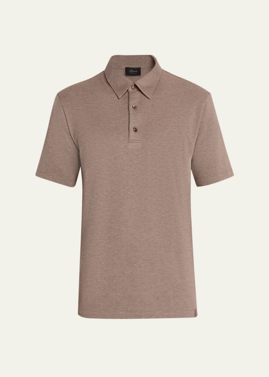 Brioni Men's Jersey Pique Polo Shirt