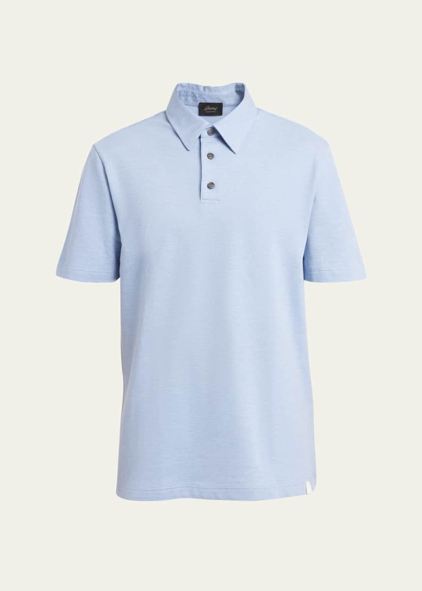 Brioni Men's Jersey Pique Polo Shirt