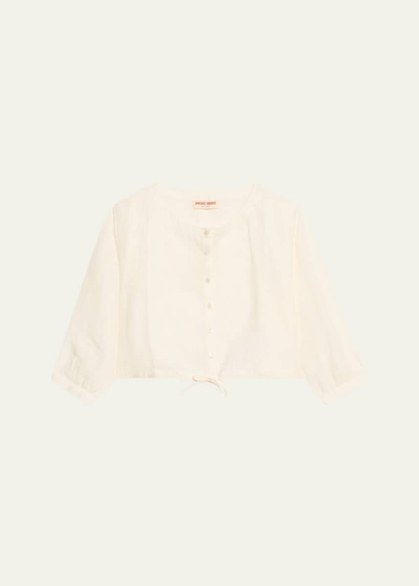 EMPORIO SIRENUSE New Jinny Linen Crop BLouse