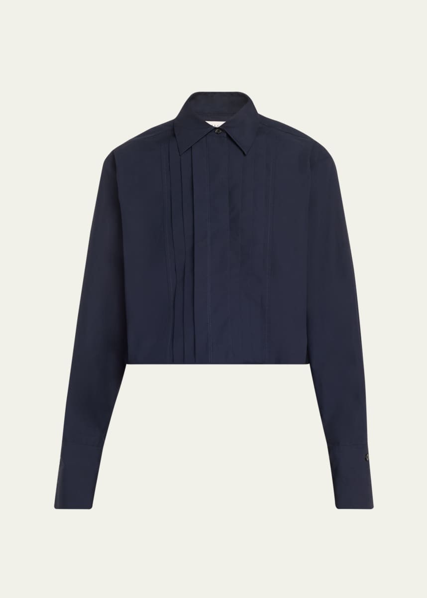 A.L.C. Cam Pleated Long-Sleeve Top