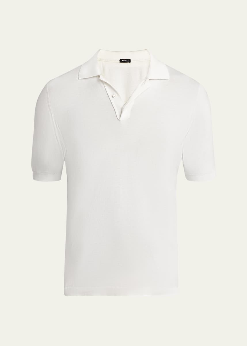 Kiton Men's Sea Island Cotton Knit Polo Shirt