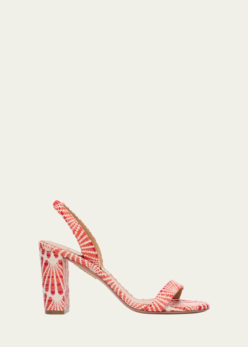 Aquazzura So Nude Printed Cotton Slingback Sandals