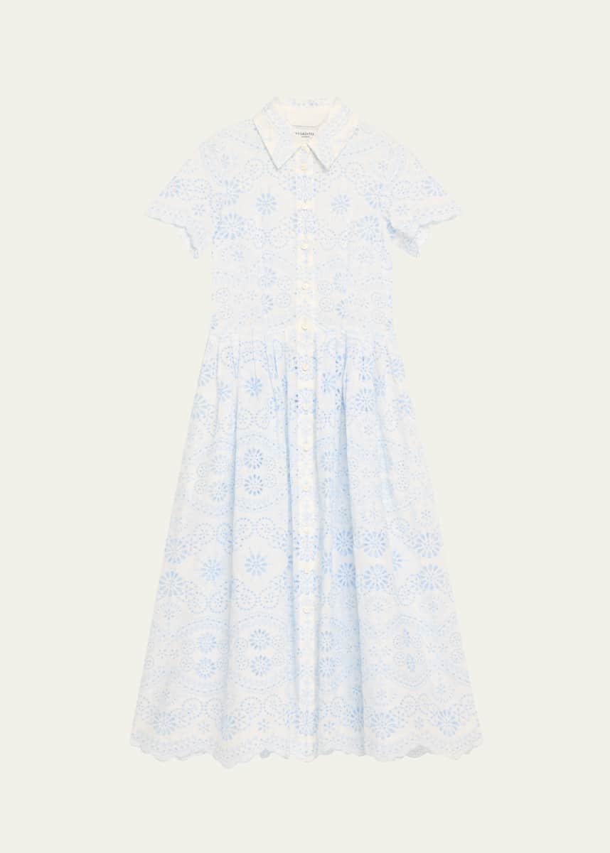 Evi Grintela Nellie Eyelet-Embroidered Linen Midi Shirtdress