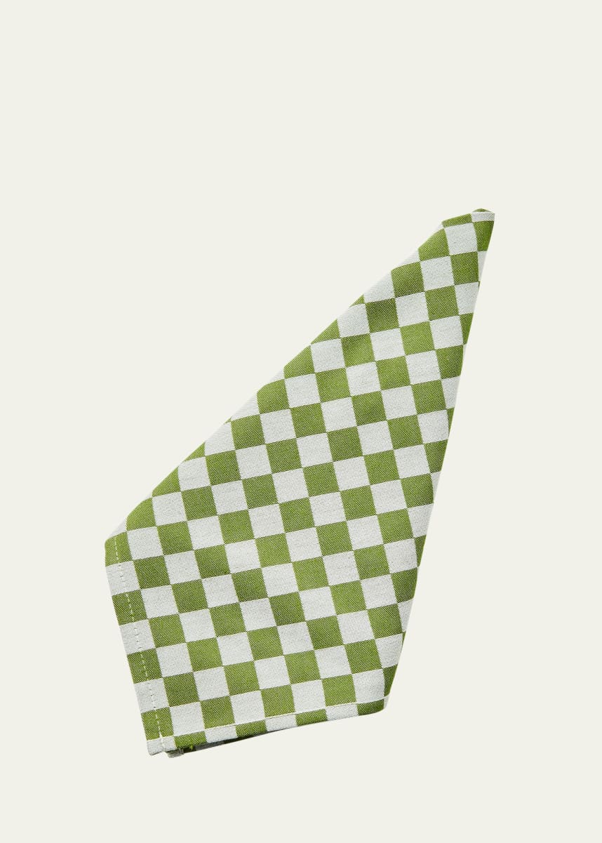 MacKenzie-Childs Green Check Napkins, Set of 4