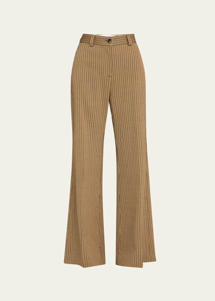 TEURN STUDIOS Flare Pinstripe Trousers