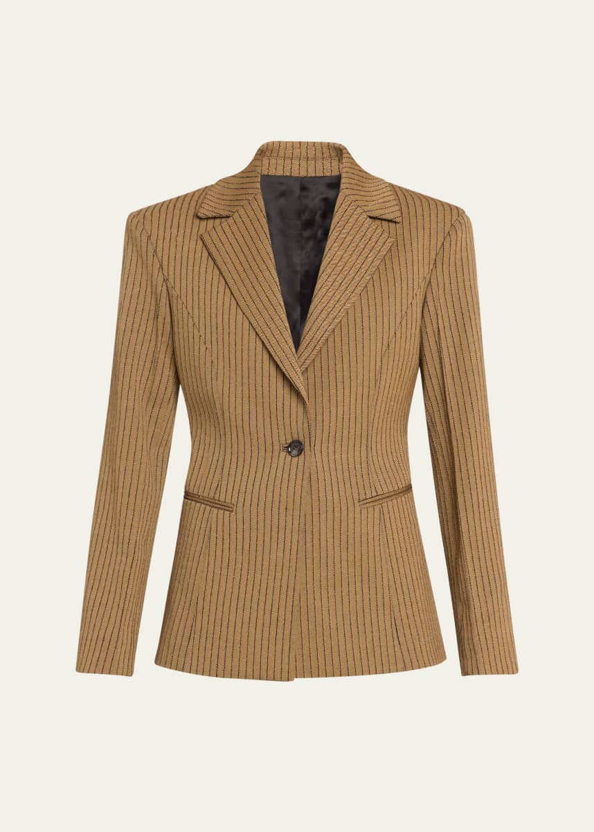TEURN STUDIOS Pinstripe Hourglass Blazer