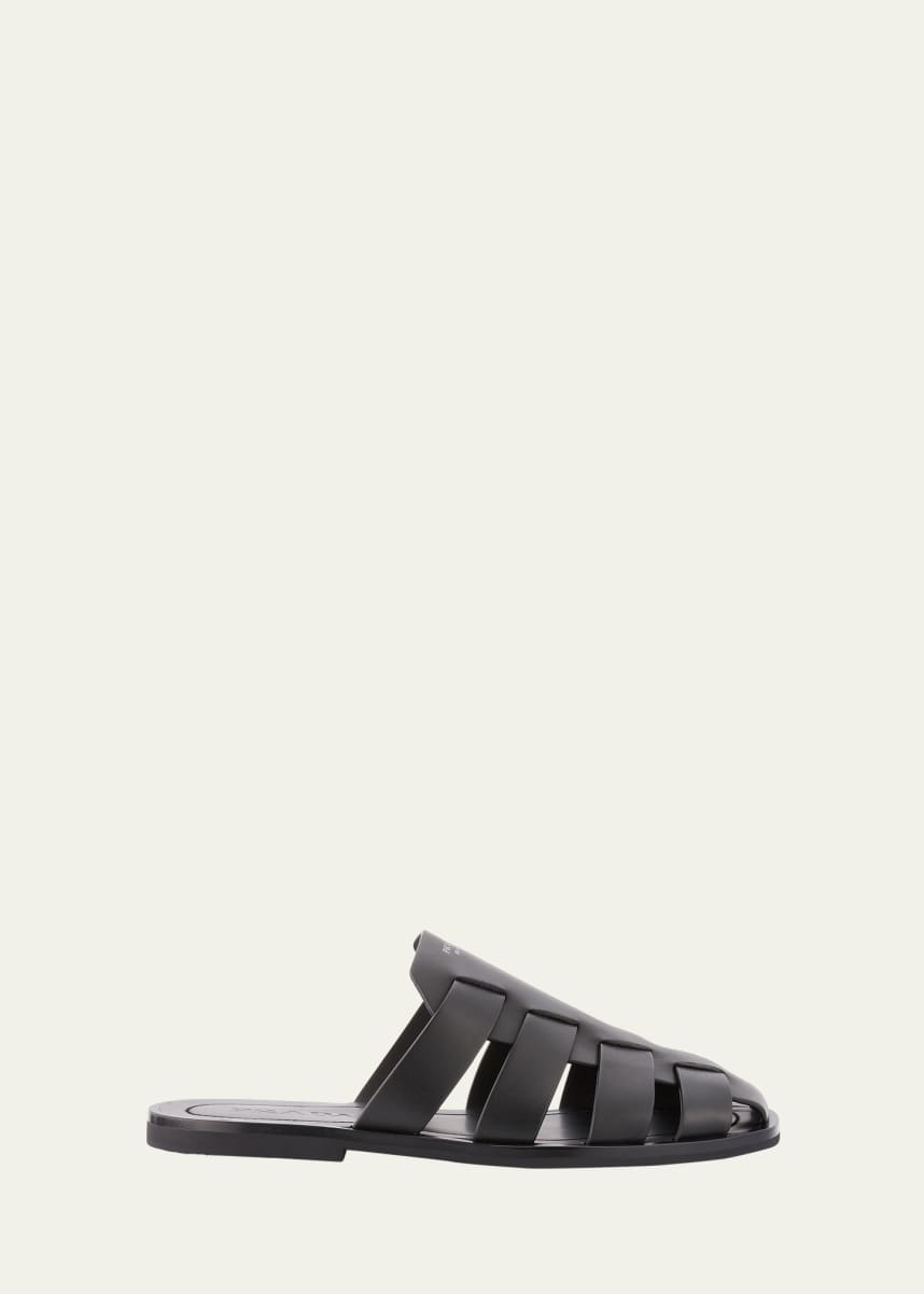 Prada Men's Leather Fisherman Slide Sandals