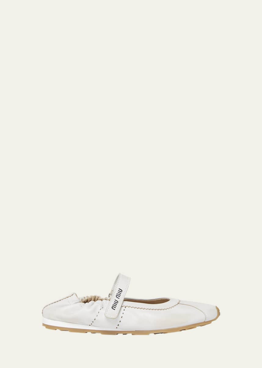 Miu Miu Leather Mary Jane Ballerina Sneakers
