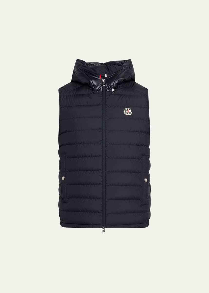 Moncler Men's Bourget Hooded Down Vest