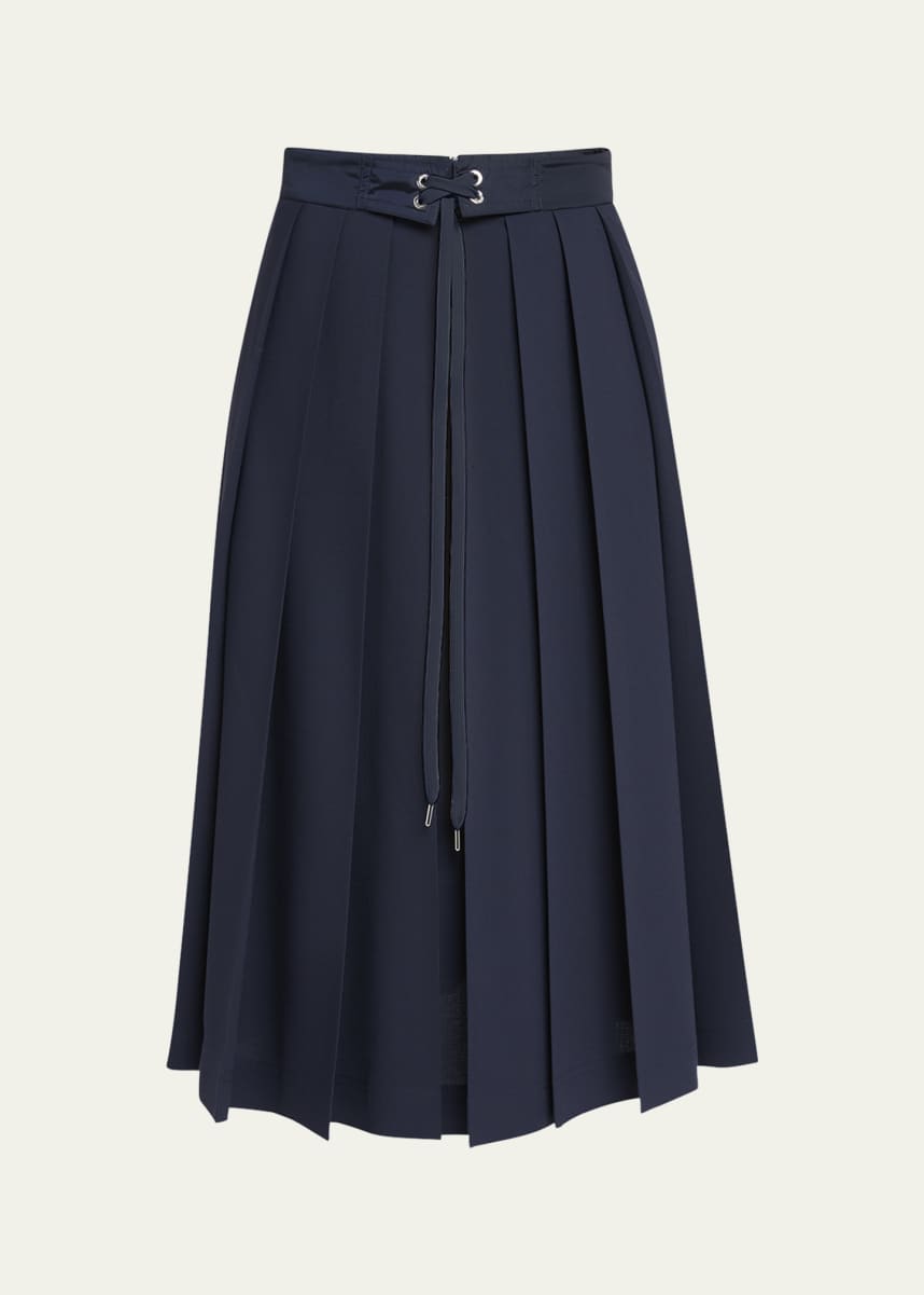 Moncler Pleated A-Line Midi Skirt