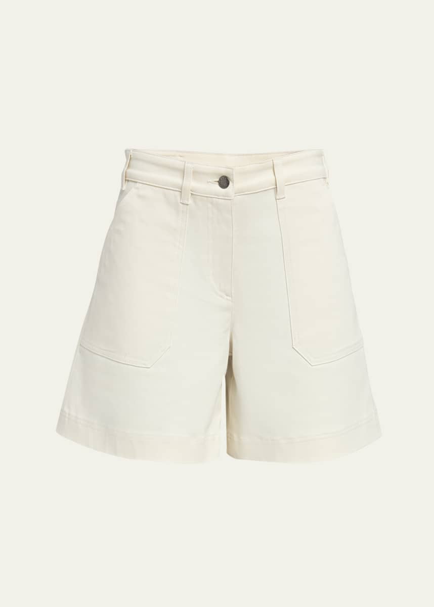 Moncler High-Rise Cotton Twill Shorts