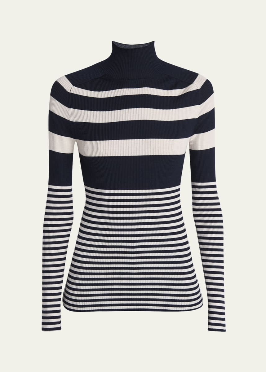 Moncler Stripe Wool Turtleneck Sweater