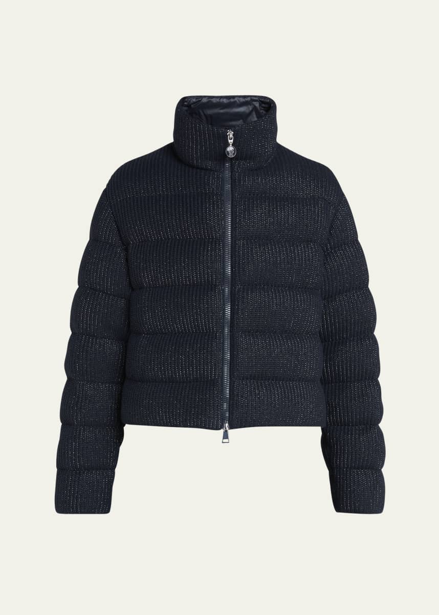 Moncler Thoiry Sparkly Down Puffer Jacket