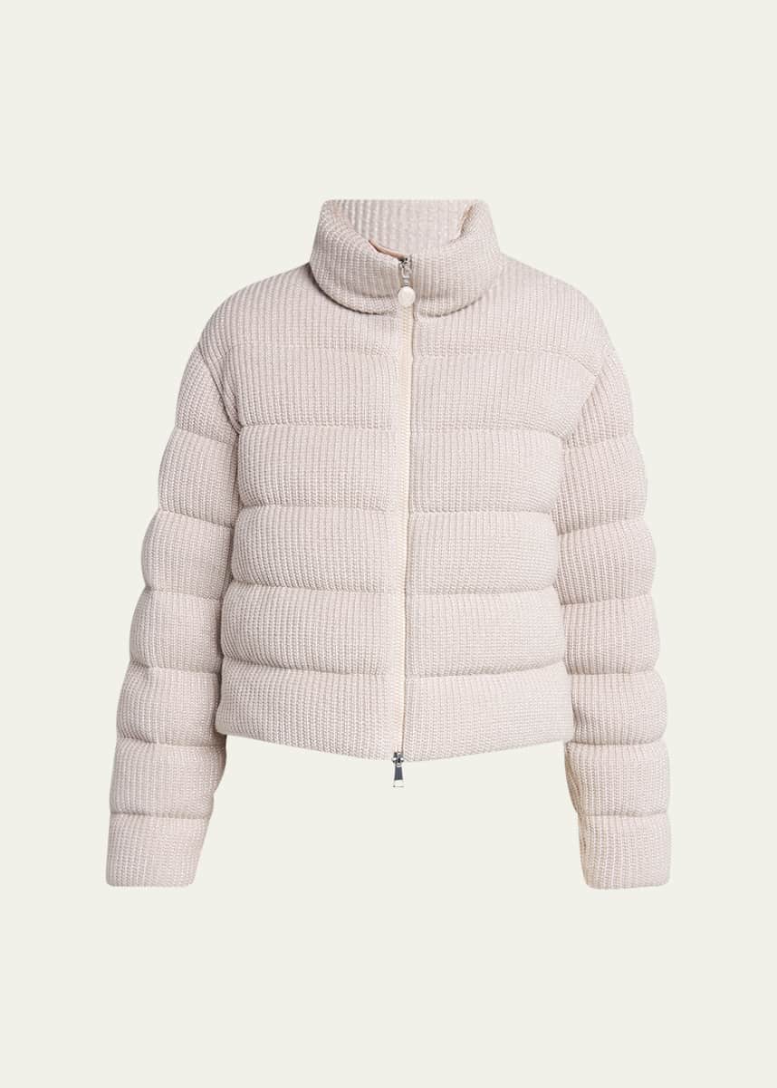 Moncler Thoiry Sparkly Down Puffer Jacket