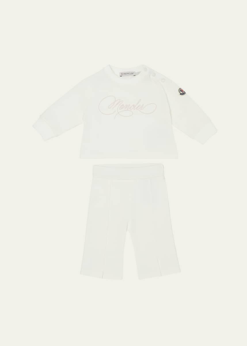 Moncler Girl's Two-Piece Set W/ Logo-Script, Size 9M-3