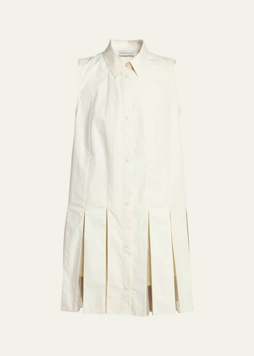 Moncler Snap-Front Sleeveless Godet Dress