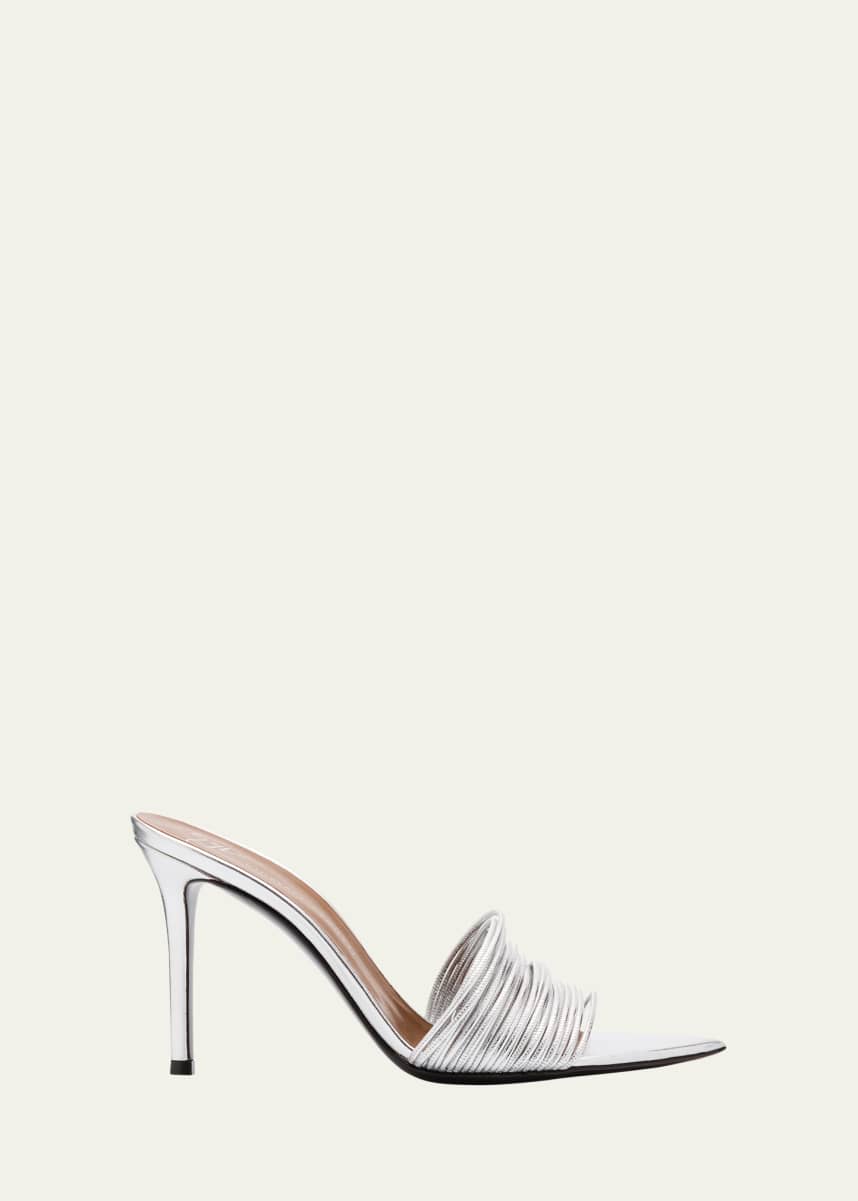 Giuseppe Zanotti Metallic Multi-Strap Stiletto Slide Sandals