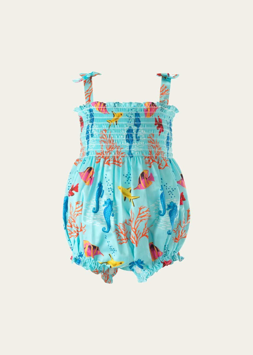 Rachel Riley Girl's Coral Reef Bubble Romper, Size 3M-24M