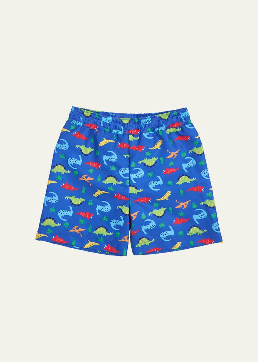 Florence Eiseman Boy's Dino-Print Swim Shorts, Size 6M-24M