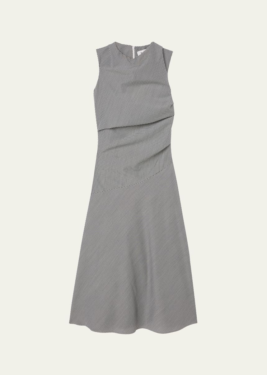 Rohe Draped Micro-Check Maxi Dress