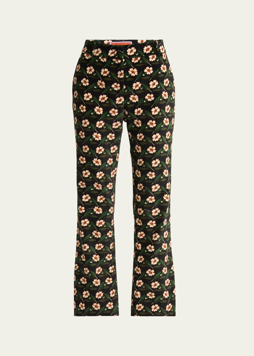 La DoubleJ 247 Floral Velvet Cigarette Pants