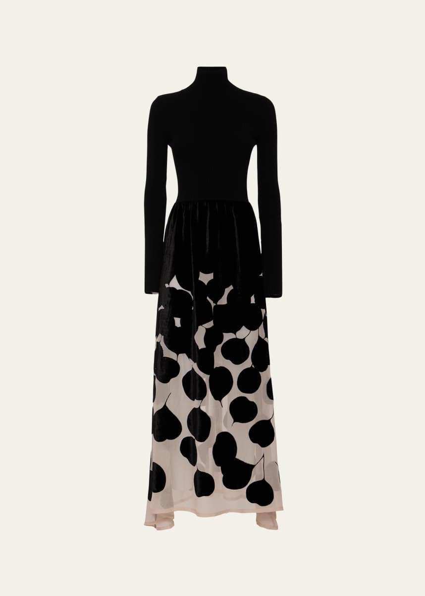 La DoubleJ Lunaria Knit Long Sleeve Floral Dress