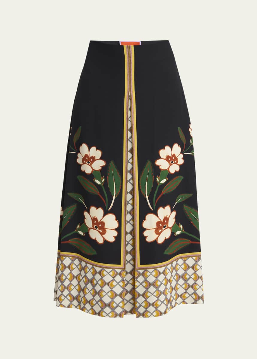 La DoubleJ Santa Monica Dazed Print Midi Skirt