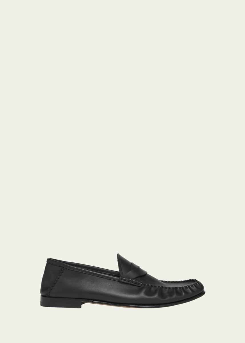 TOM FORD Men's Ripley Leather Twisted-Band Penny Loafers