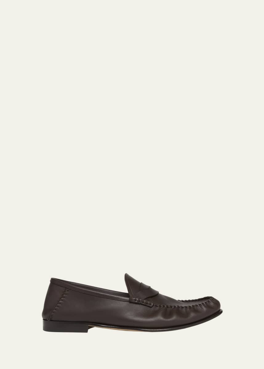 TOM FORD Men's Ripley Leather Twisted-Band Penny Loafers