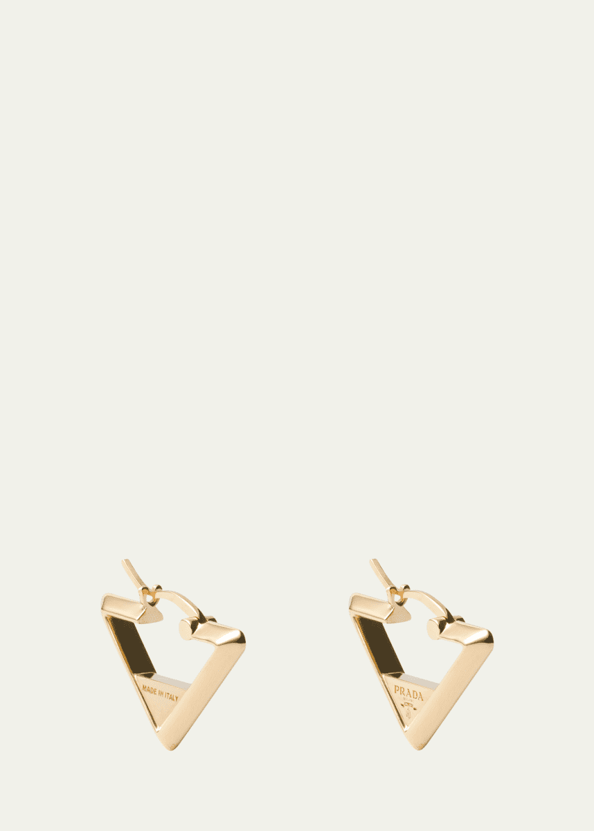 Prada Triangle Brass Earrings