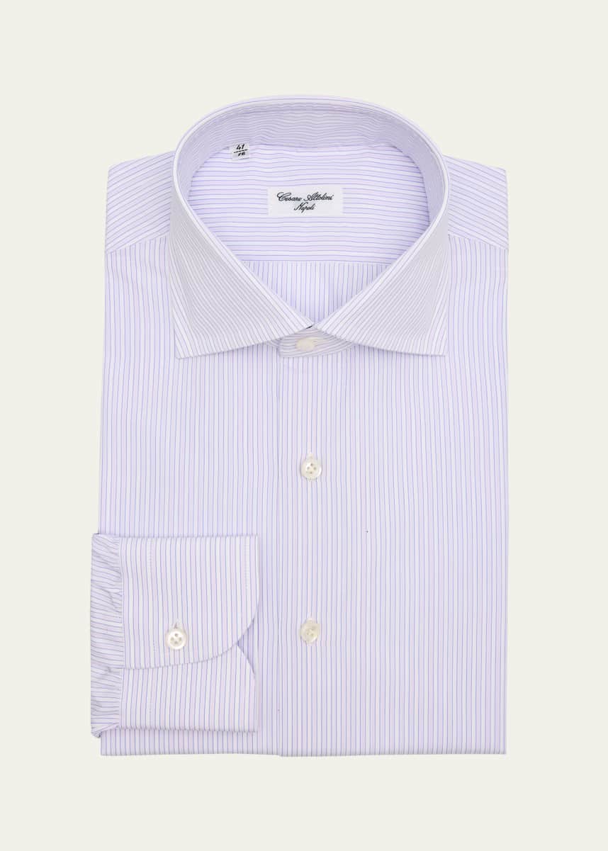 Cesare Attolini Men's Cotton Stripe Dress Shirt