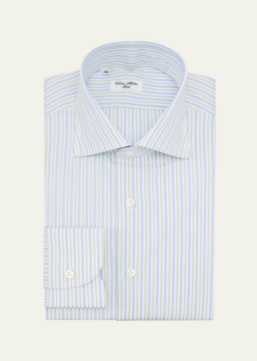 Cesare Attolini Men's Cotton Stripe Dress Shirt