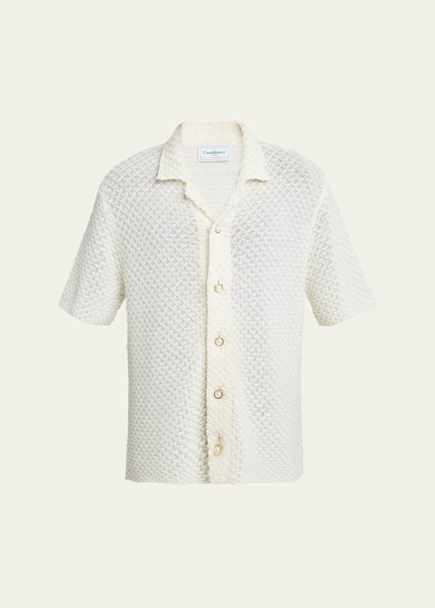 CASABLANCA Men's Open Stitch Summer Camp Shirt