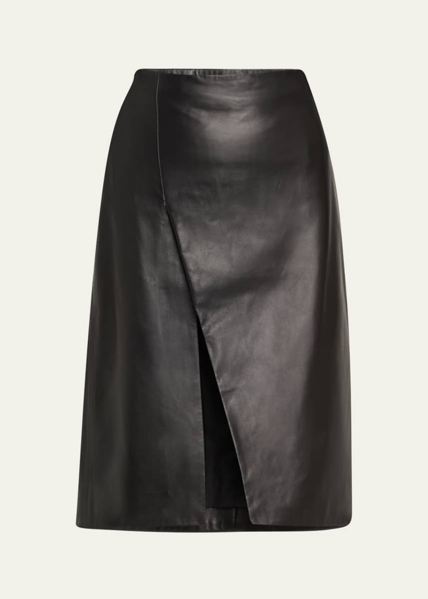 Loulou Studio Ekare Slit Leather Pencil Skirt