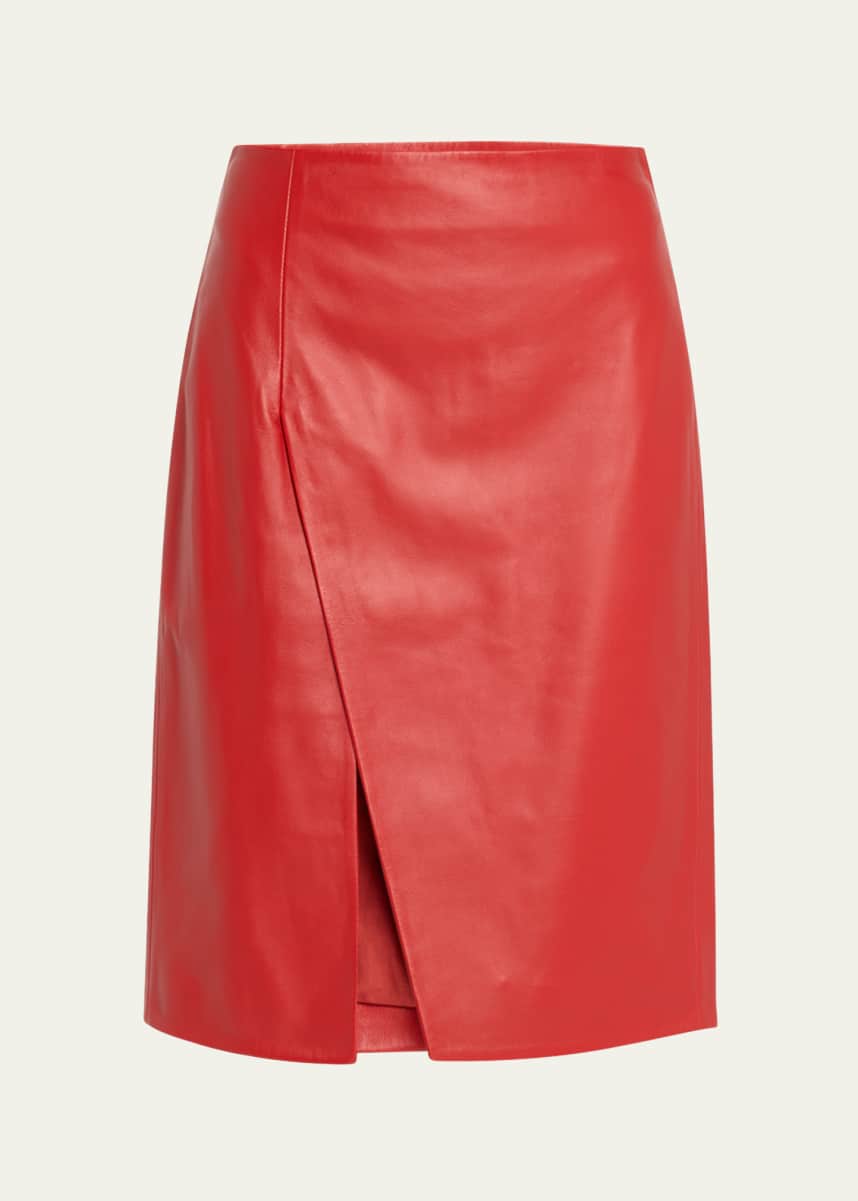 Loulou De Saison Ekare Slit Leather Pencil Skirt